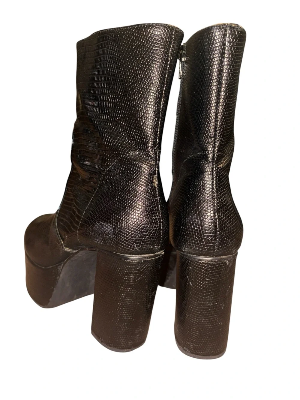 Urban outfitters Black Textured Platform Ankle Boots 9
